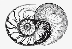 geometric golden ratio nautilus tattoo simple tattoo idea