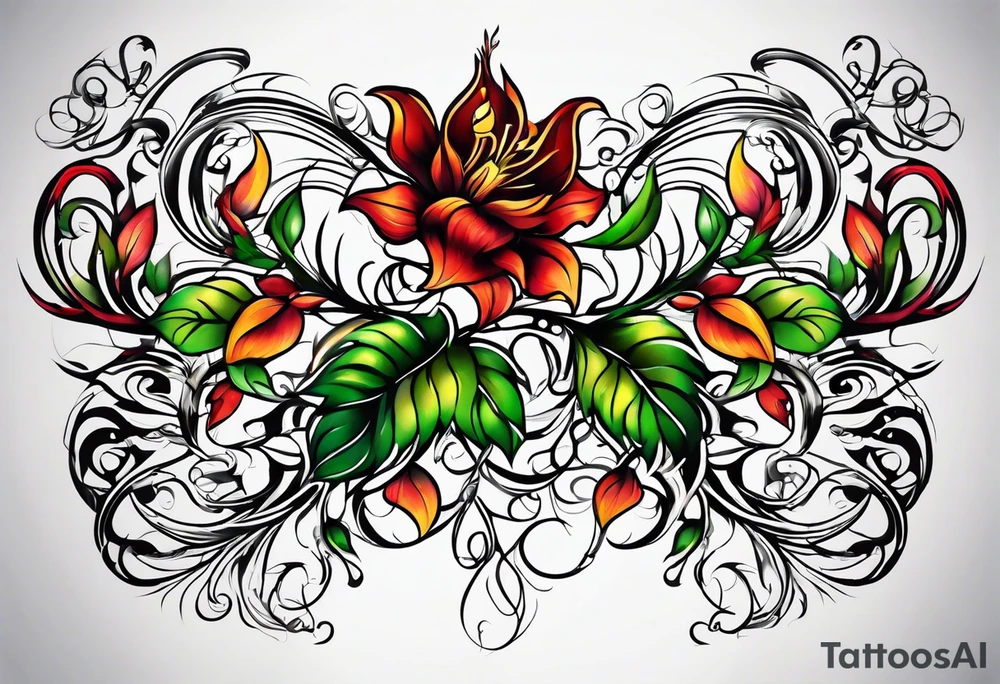 Thigh tattoo vines tattoo idea