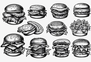 double patty burger tattoo idea