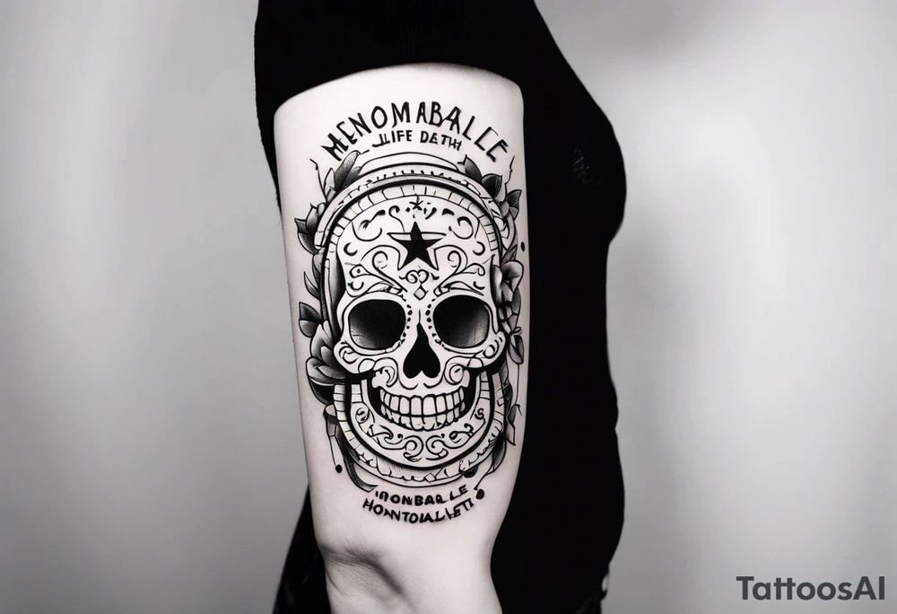 armband with these words: memorable life honorable death tattoo idea