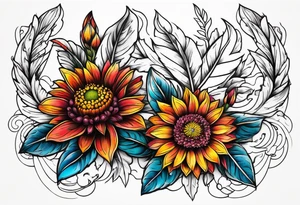 Indian blanket flower arrows tattoo idea