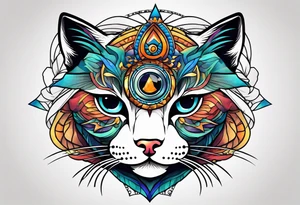 Third eye cat tattoo idea