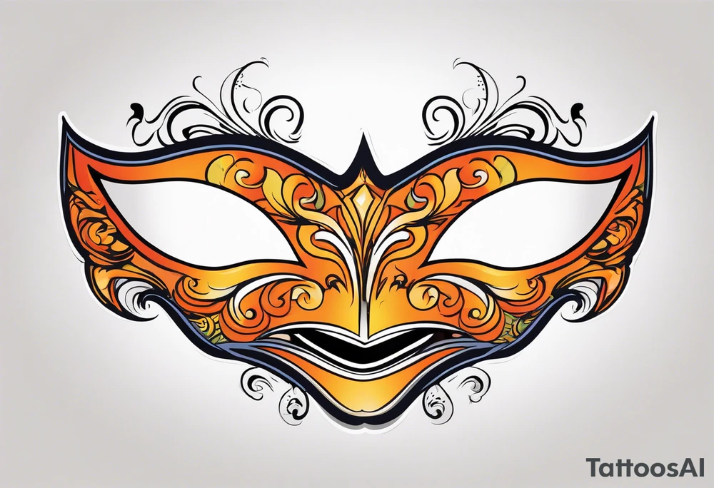 Laughing Male masquerade mask with orange smoke tattoo idea