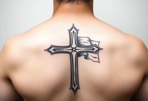Cross with flag tattoo idea