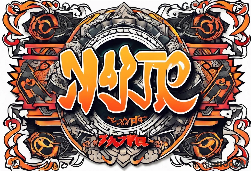naruto headband with the letters AR in the middle tattoo idea
