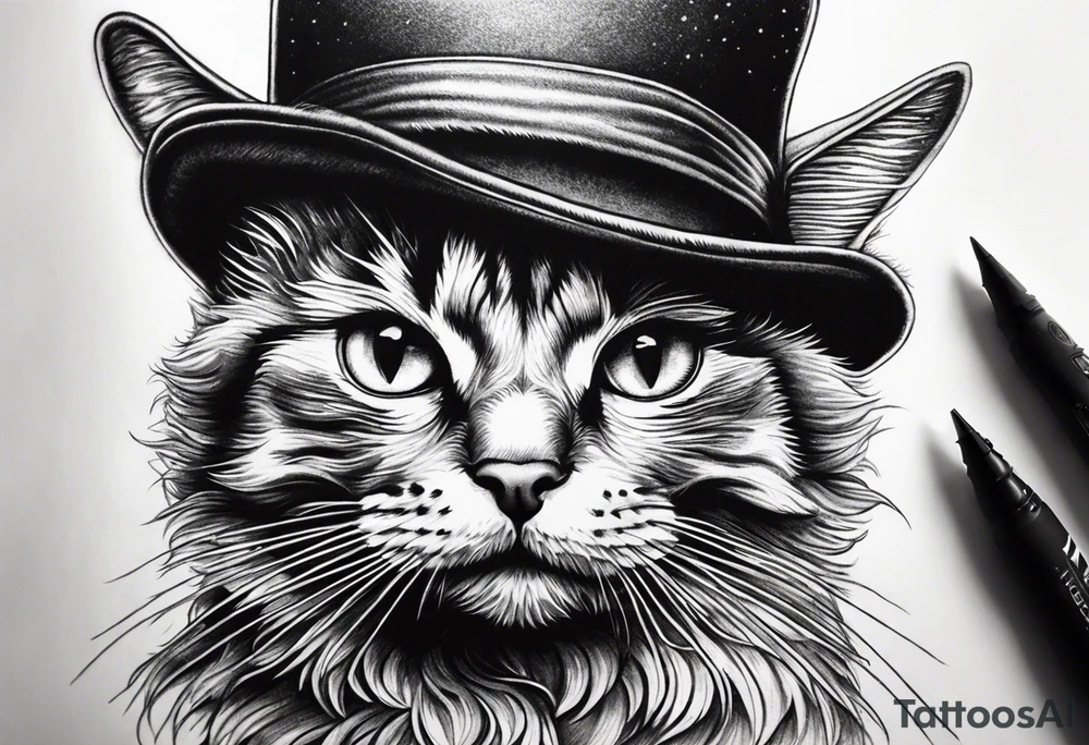 Cat in hat tattoo idea