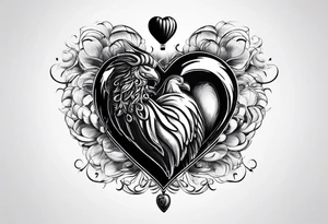 the man save my life with heart baloon with heartbeat pulse tattoo idea