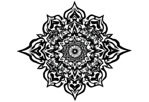 long mytical mandala with ancient rhyme tattoo idea
