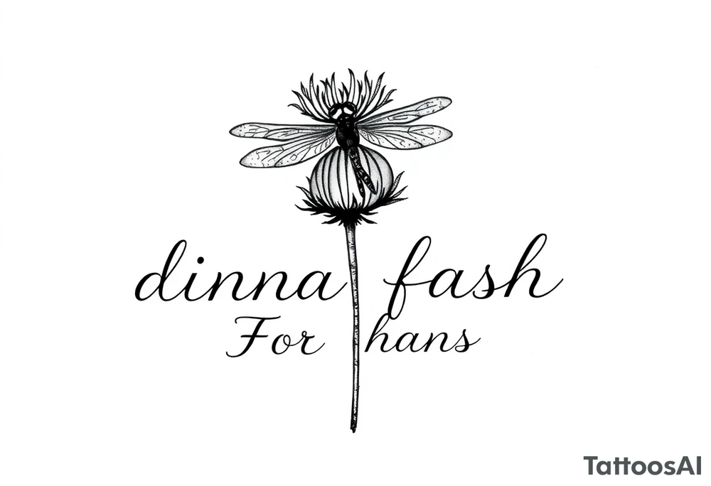 minimaliste simple thistle with dragonfly text : dinna fash
For hans tattoo idea