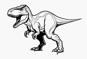 dinosaur with flames tattoo idea