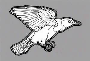 alpine chough flying tattoo idea