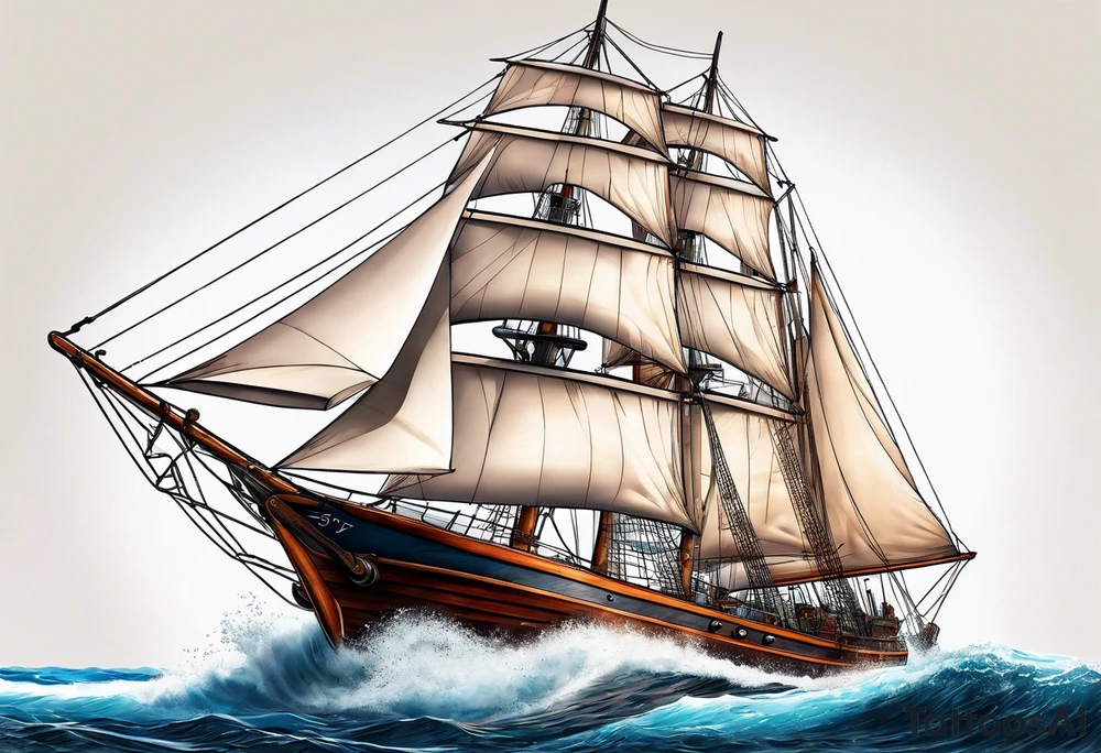 Sail boat tattoo idea