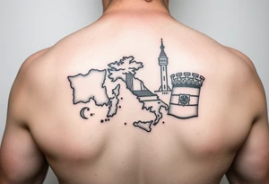 tattoo combining France, Italy, Netherlands, Spain tattoo idea