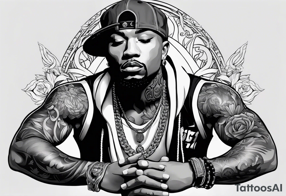 A meditating rap star tattoo idea