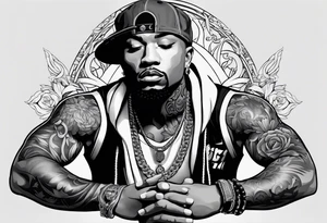 A meditating rap star tattoo idea