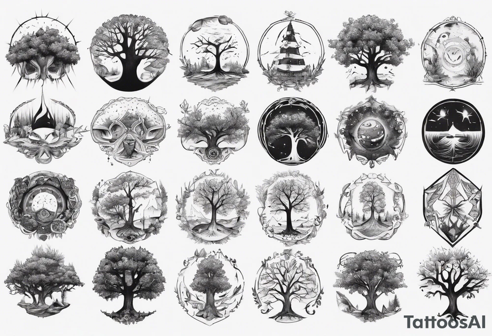 POV under a tree tattoo idea