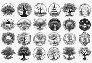 POV under a tree tattoo idea