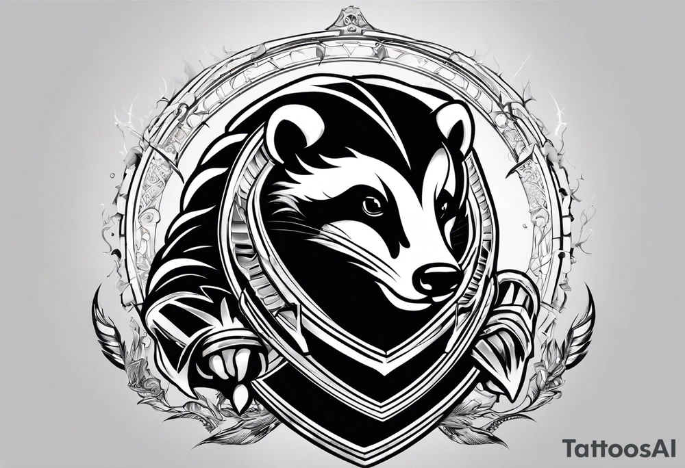 Draw me badger with aggressive full body, killer face with cute smile, very long nails and he attacks like a Turkish gladiator to enemy and also he has very deadly looking. The only weapon is his braveness he fights with his nails. tattoo idea