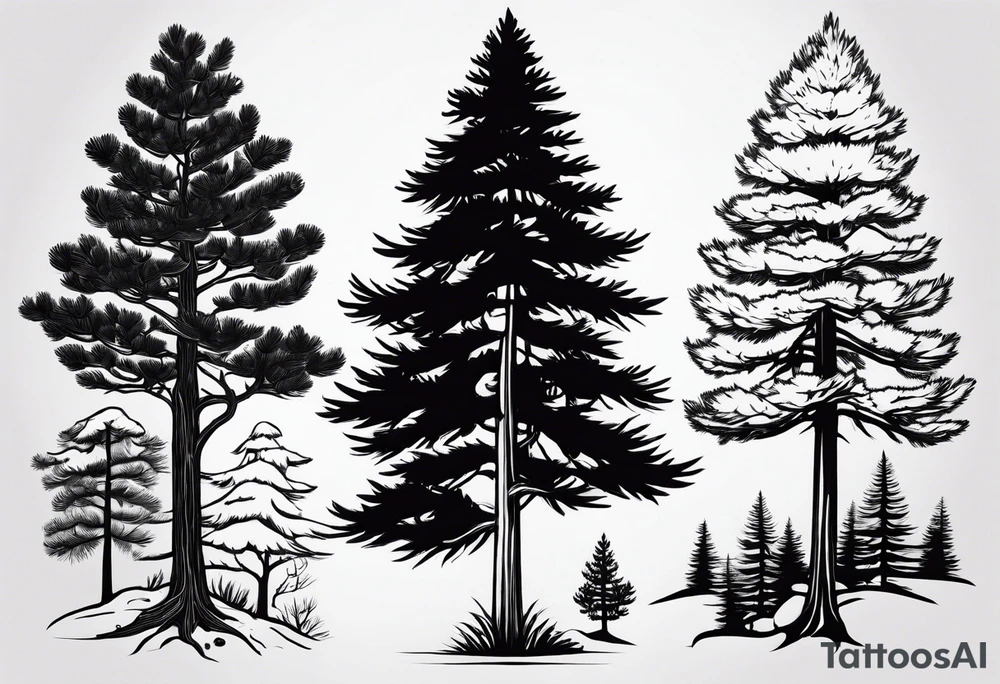 Trees pine tattoo idea