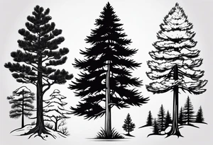 Trees pine tattoo idea