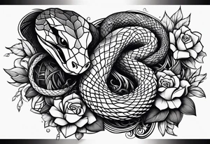 snake biting vein tattoo idea