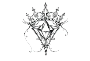 Pubic crown diamond vagina and anus tattoo idea