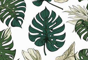 monstera leaf tattoo idea