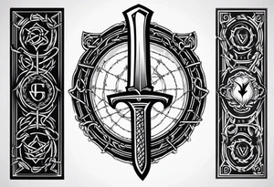 Valhalla
sword shield barbed  wire tattoo idea