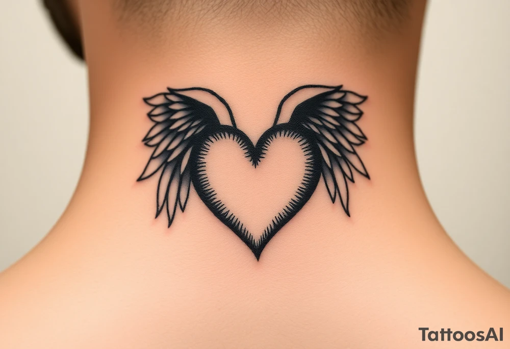 Thumbprint heart shape
Put the heart at a angel tattoo idea