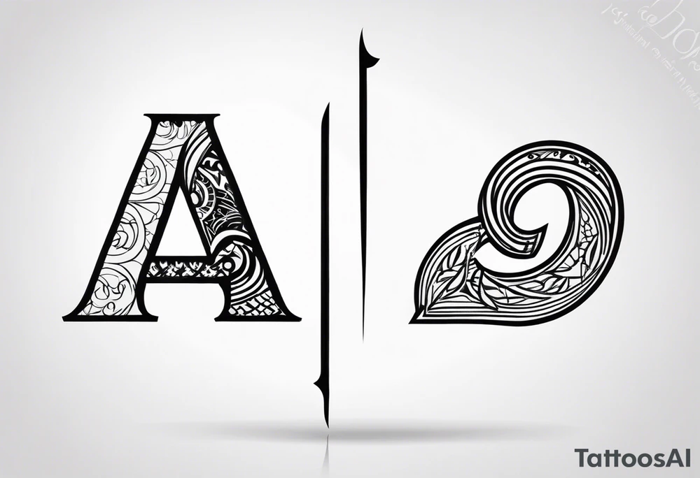 infiniry symbols with a letter B and 2 letter J’s tattoo idea