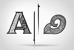 infiniry symbols with a letter B and 2 letter J’s tattoo idea