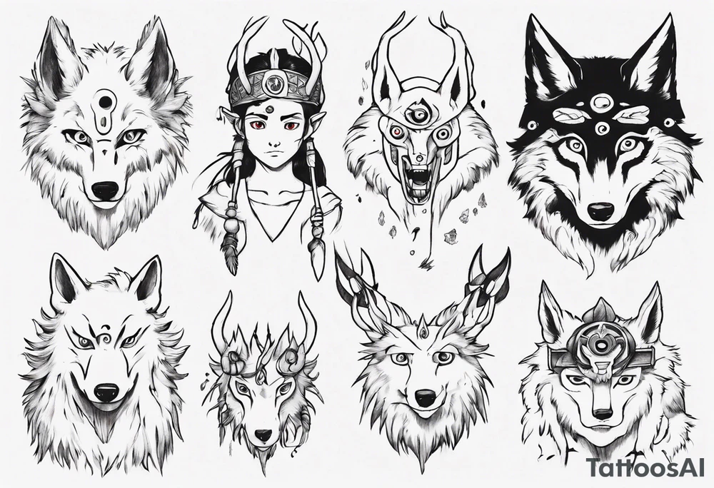 Princess mononoke tattoo idea