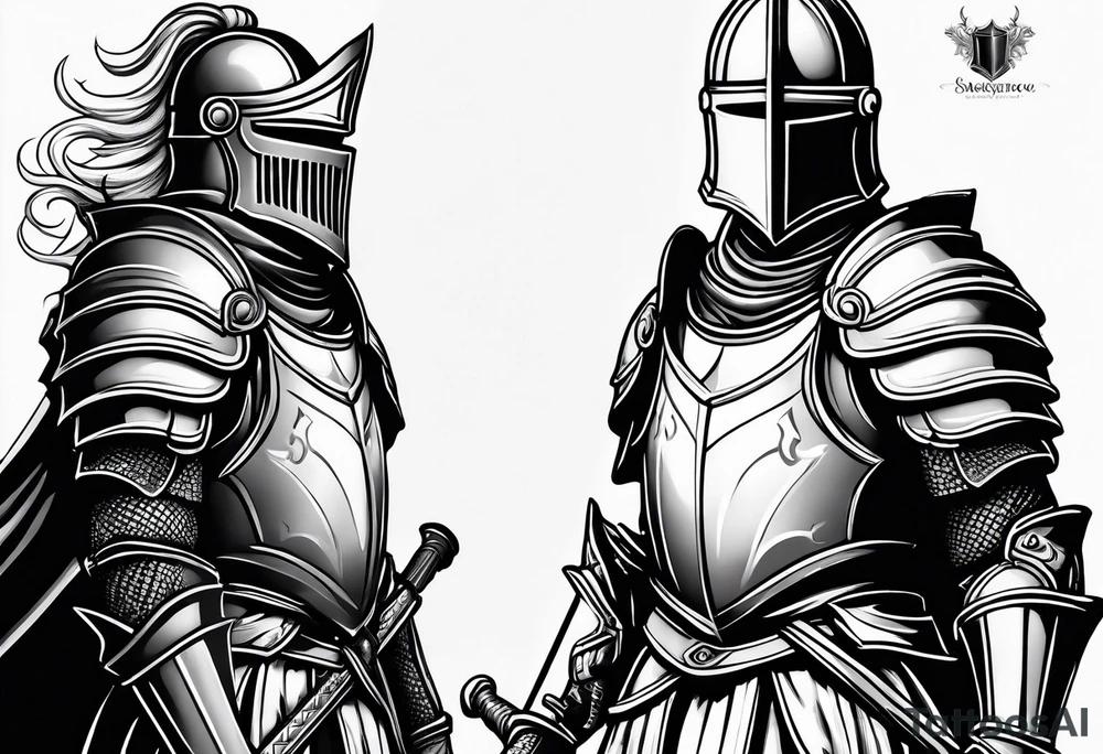 knight with heavy armor tattoo idea