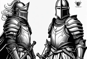 knight with heavy armor tattoo idea