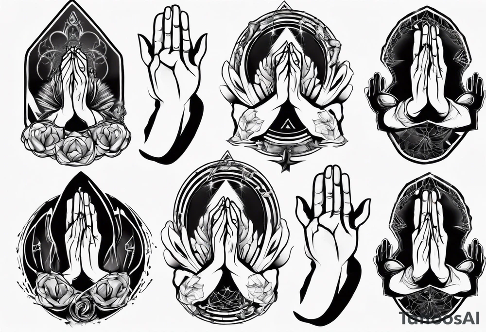 Praying hands tattoo idea