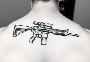 Rifle woth ochoa inside of it tattoo idea