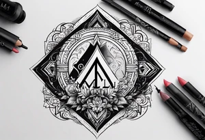 small tattoo on the forearm with the initials MLJ, date of birth 22/09/22 in the style of a moluccan tattoo tattoo idea