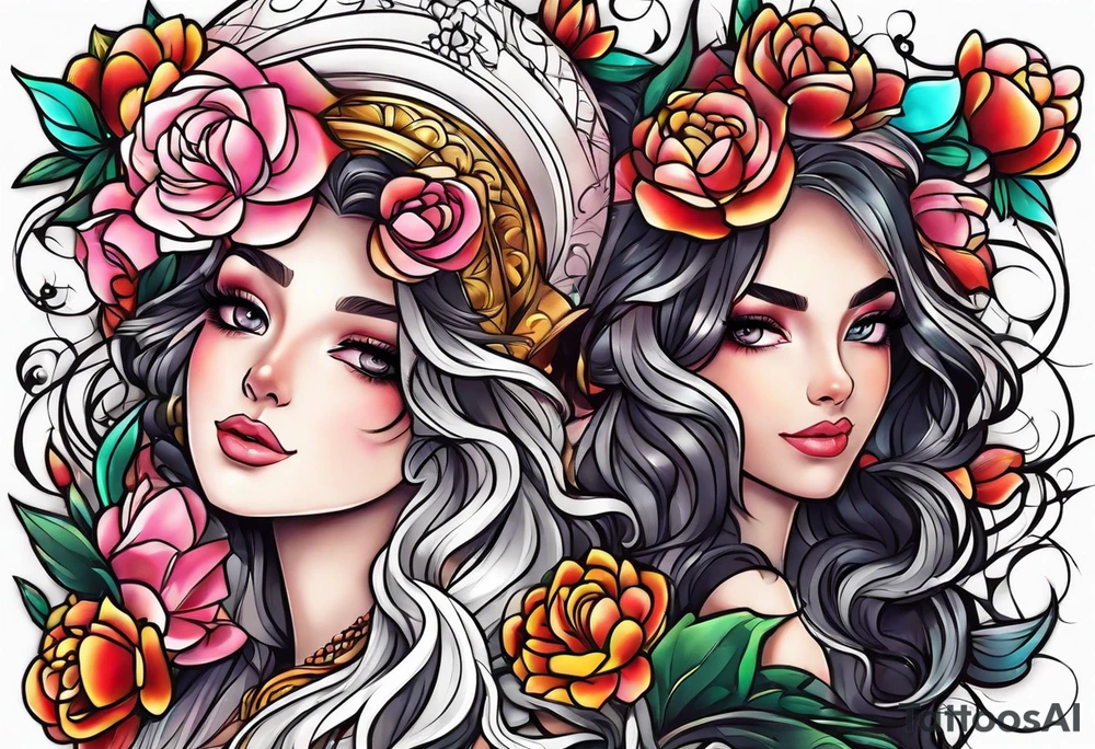 👑, 🎀 tattoo idea