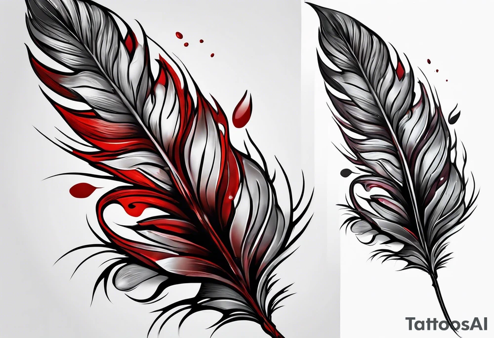Blood feather tattoo idea