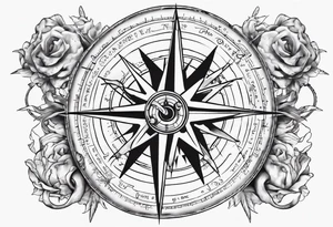 Compass tatoo with sun, Gemini , angels and snake tattoo idea