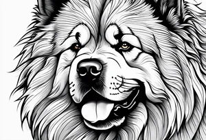 Chow chow dog fine line tattoo tattoo idea