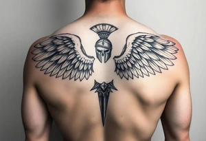 spartan angel tattoo idea