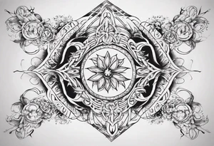 Female tattoo which will wrap around ankle horizontally which is larger in the centre tattoo idea