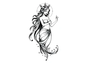 Sexy unique Aquarius goddess sleeve tattoo tattoo idea