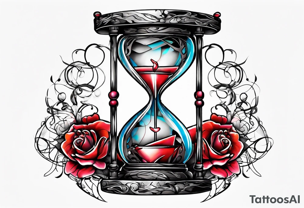 Marti heart barbwire hourglass tattoo idea