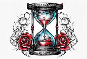 Marti heart barbwire hourglass tattoo idea