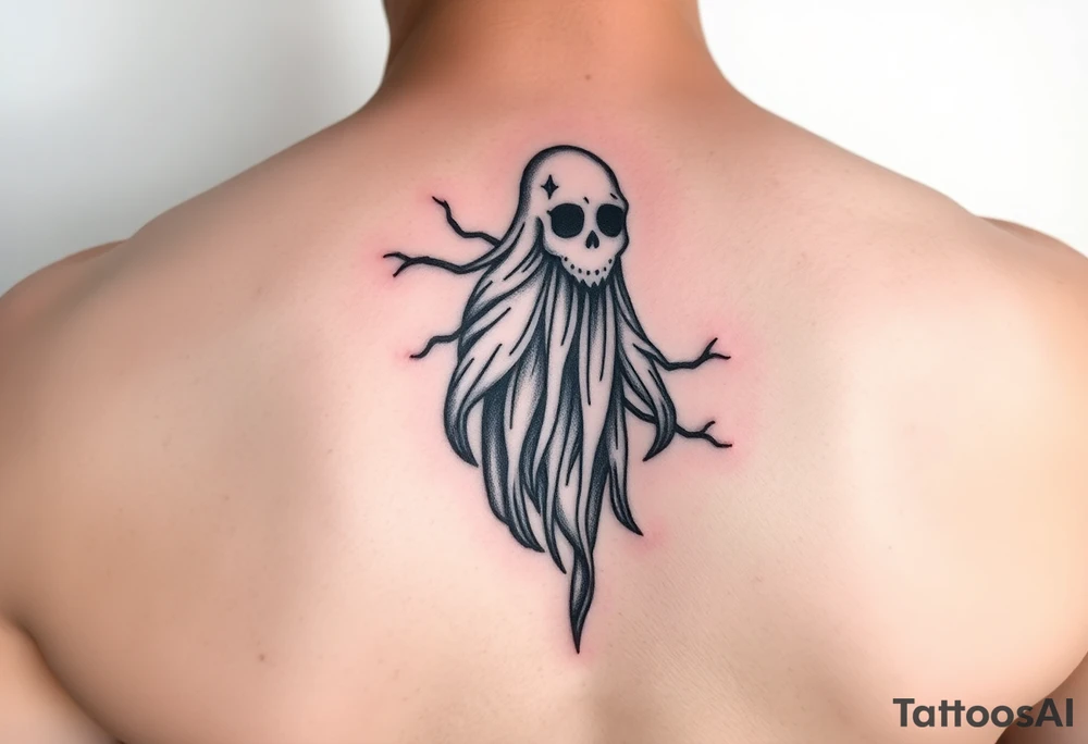 Forest ghost with snufkin form tattoo idea