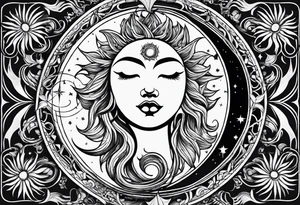Moon and sun 2000 and 1976 tattoo idea