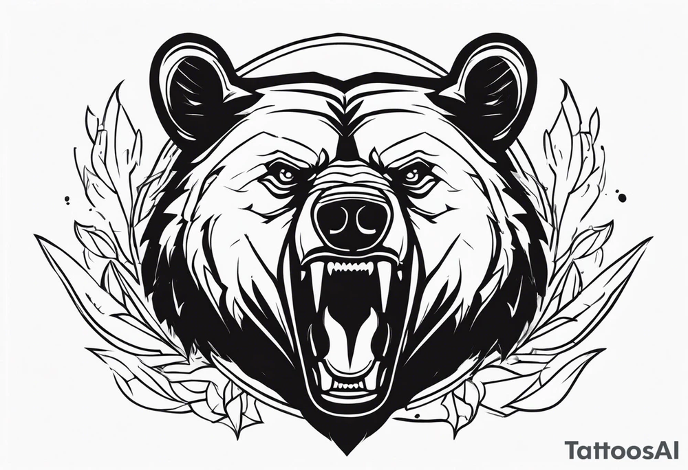 Angry Black Bear tattoo idea