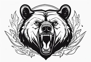 Angry Black Bear tattoo idea